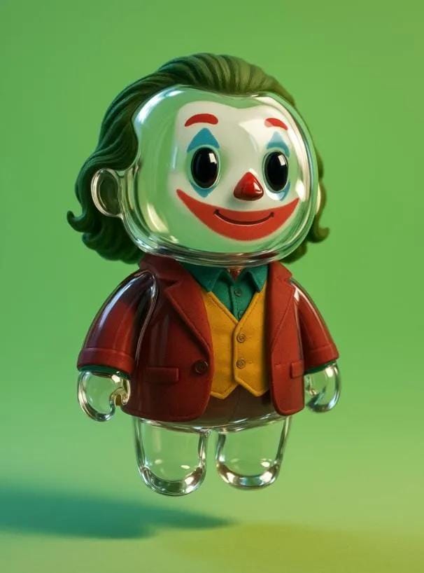3D glass figurine character yellow outfit